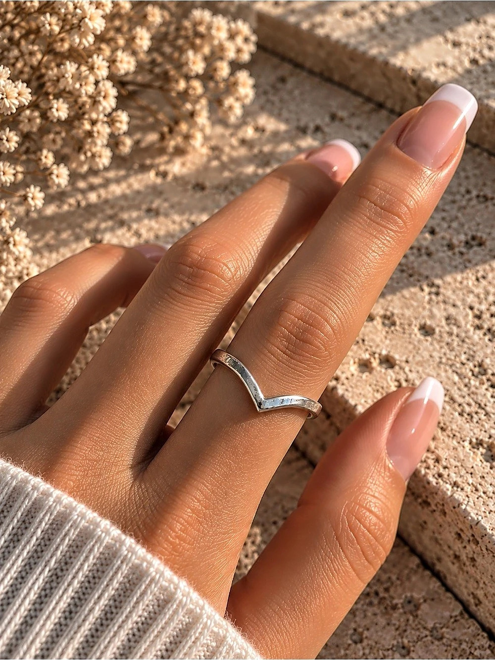 V-Shaped Silver Ring